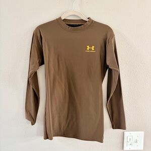 Men’s Large Under Armour Long-Sleeve Brown Compression Shirt